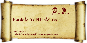 Puskás Miléna névjegykártya