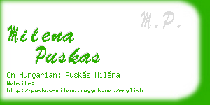 milena puskas business card