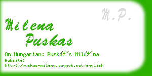 milena puskas business card